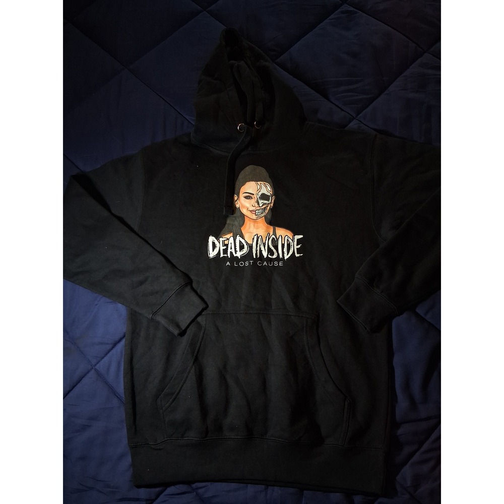A Lost Cause Dead Inside‎ Graphic Hoodie Black Mens Medium Skull Streetwear